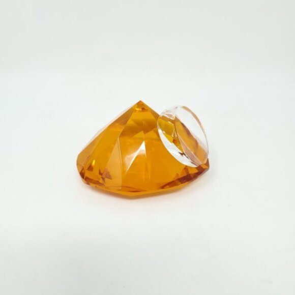 Amber Heart Art Glass Paperweight - Picture 5 of 5